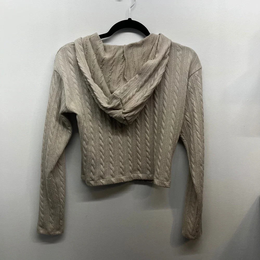 Olive & Oak Khaki Crop Hoodie Size XS - Picture 2 of 3